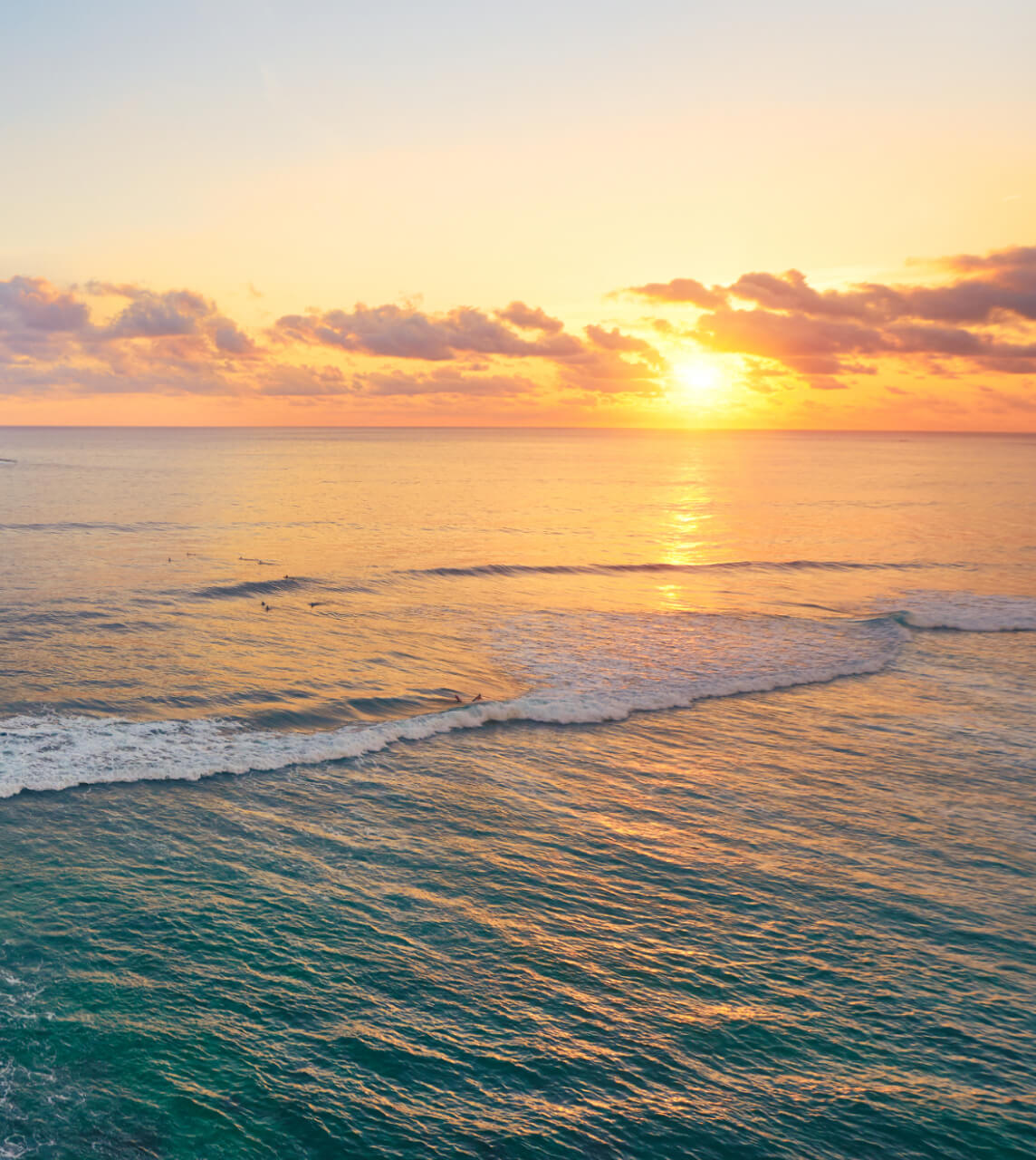 Golden Sun Setting on Sea