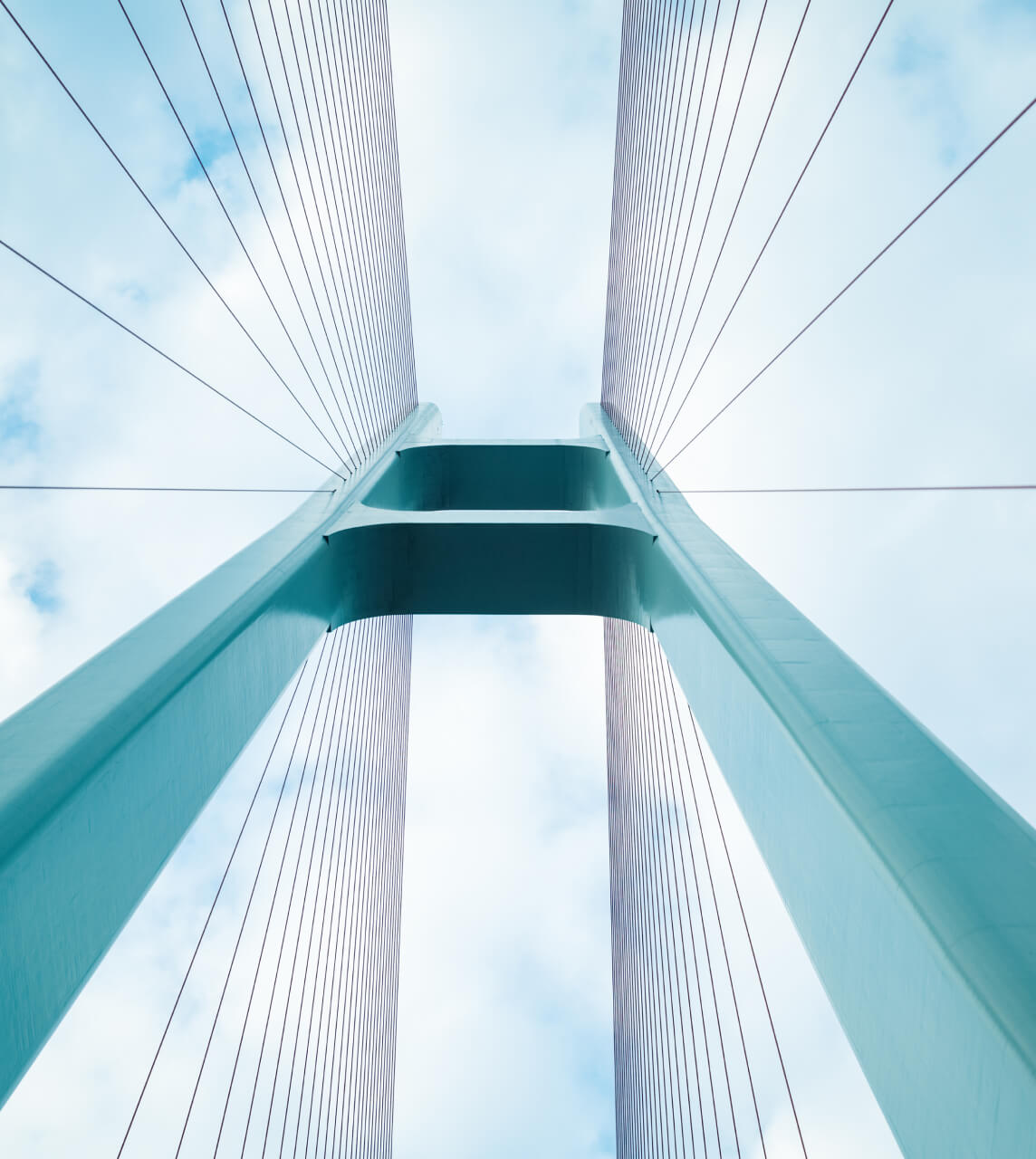 A view of the sky from a bridge