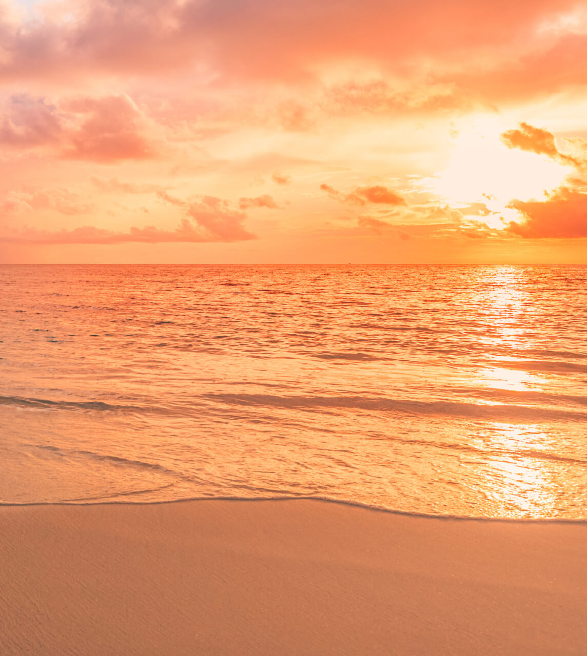 Orange Sunlight on Ocean Waves