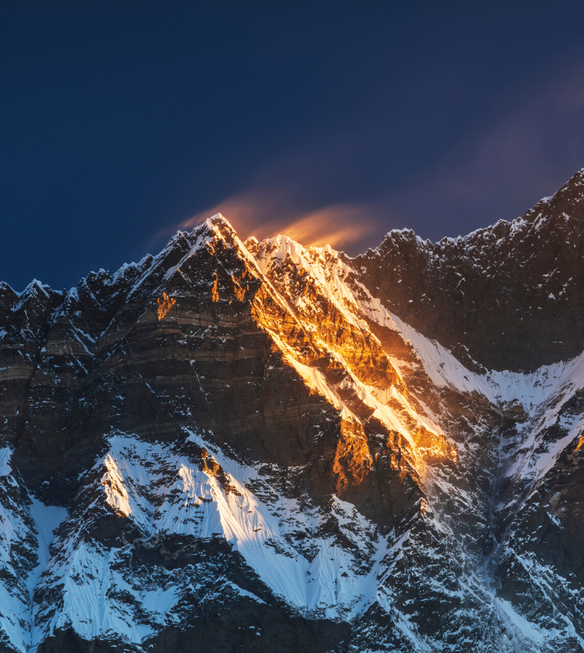 Golden Fire on the Summit